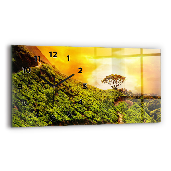 Horloge rectangulaire horizontale Colline du thé