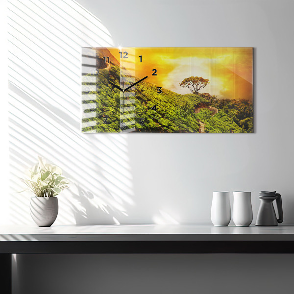 Horloge rectangulaire horizontale Colline du thé
