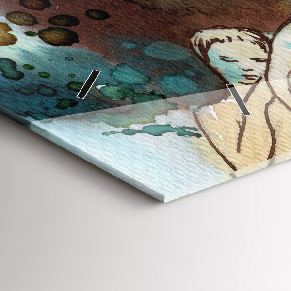 Horloge rectangulaire horizontale Femme abstraite