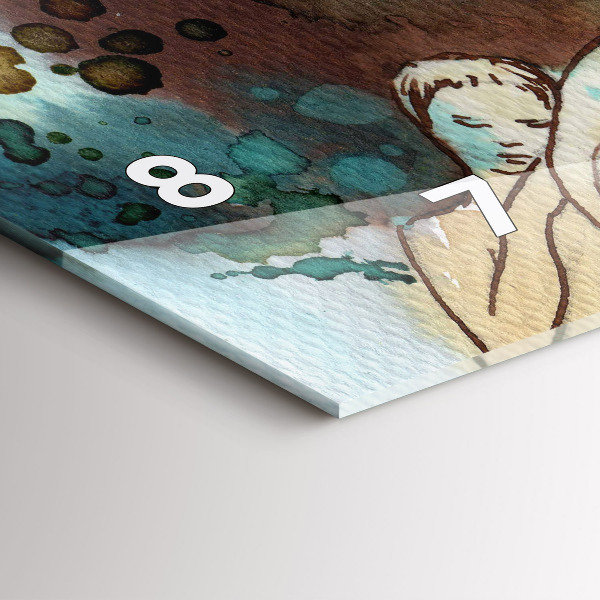 Horloge rectangulaire horizontale Femme abstraite