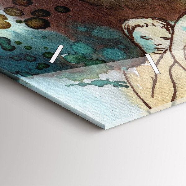 Horloge rectangulaire horizontale Femme abstraite