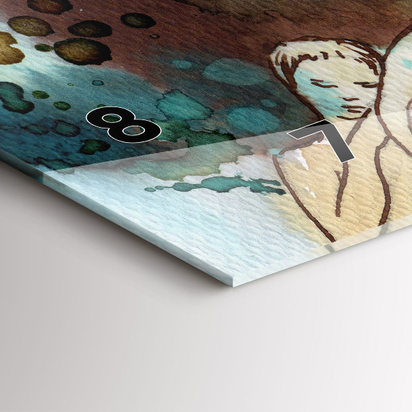 Horloge rectangulaire horizontale Femme abstraite