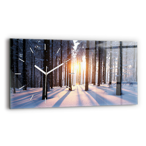 Horloge rectangulaire horizontale Forêt du coucher du soleil