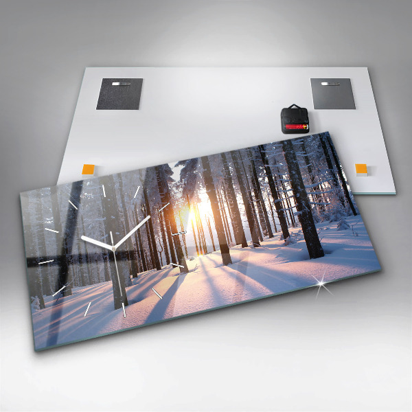 Horloge rectangulaire horizontale Forêt du coucher du soleil