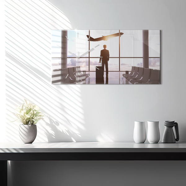 Horloge rectangulaire horizontale 'Homme à l''aéroport'