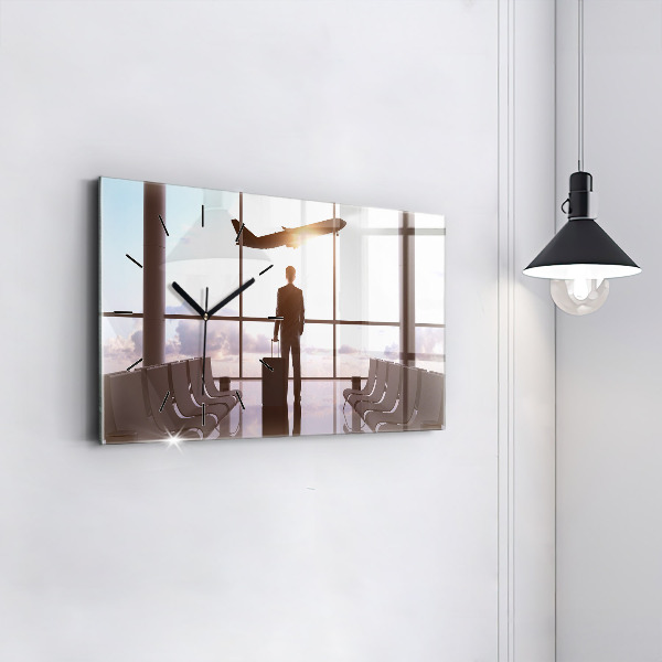 Horloge rectangulaire horizontale 'Homme à l''aéroport'