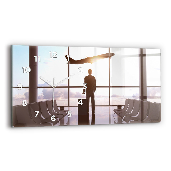 Horloge rectangulaire horizontale 'Homme à l''aéroport'