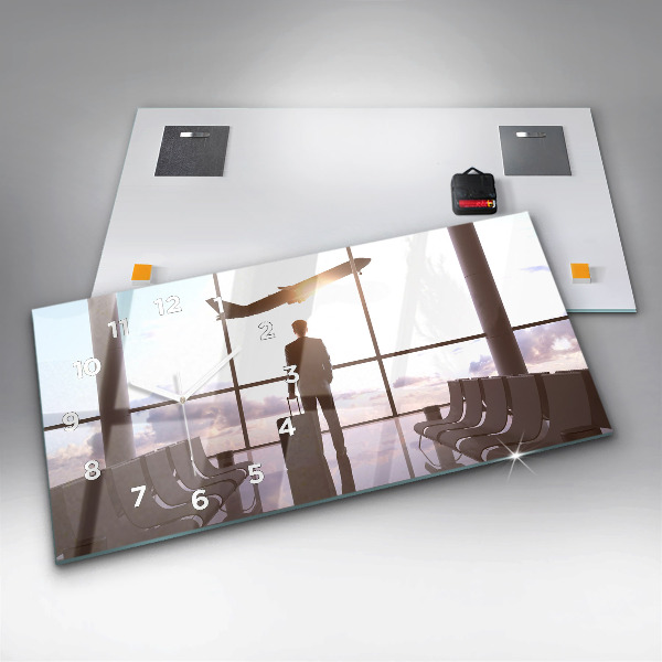 Horloge rectangulaire horizontale 'Homme à l''aéroport'