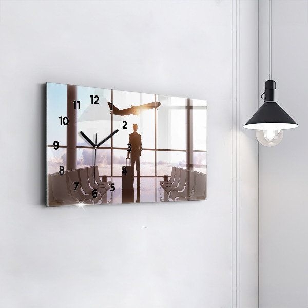 Horloge rectangulaire horizontale 'Homme à l''aéroport'