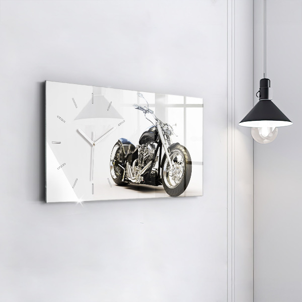 Horloge rectangulaire horizontale Moto noire