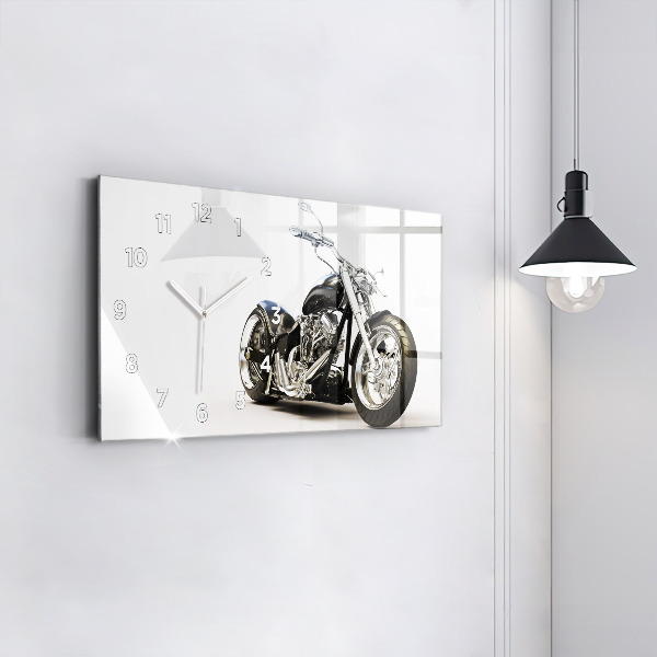 Horloge rectangulaire horizontale Moto noire
