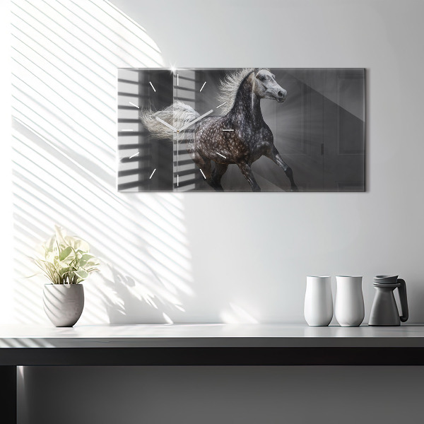 Horloge rectangulaire horizontale Cheval au galop