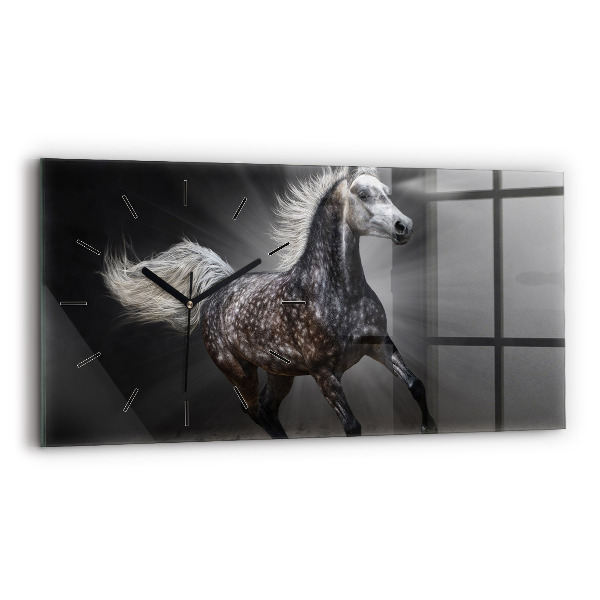 Horloge rectangulaire horizontale Cheval au galop
