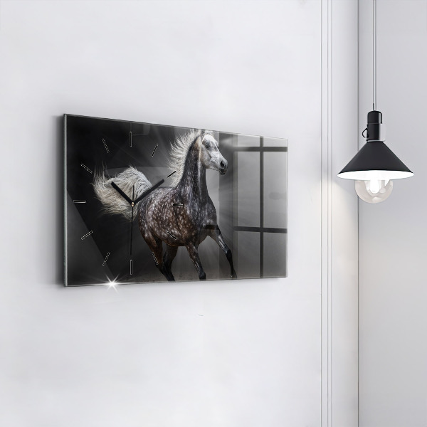 Horloge rectangulaire horizontale Cheval au galop