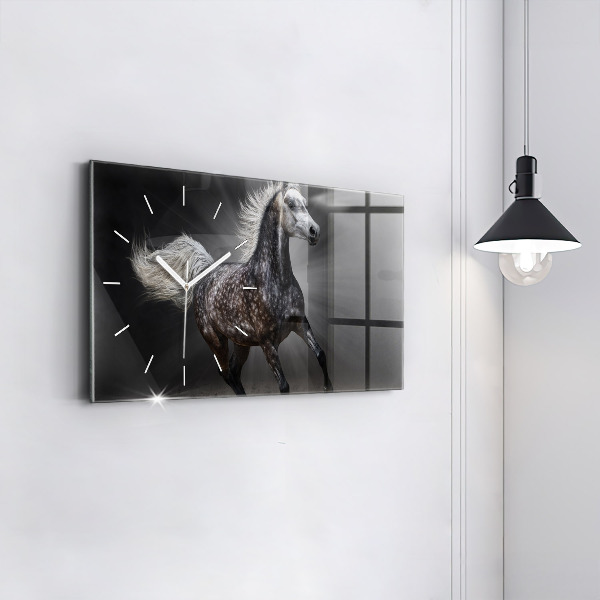 Horloge rectangulaire horizontale Cheval au galop