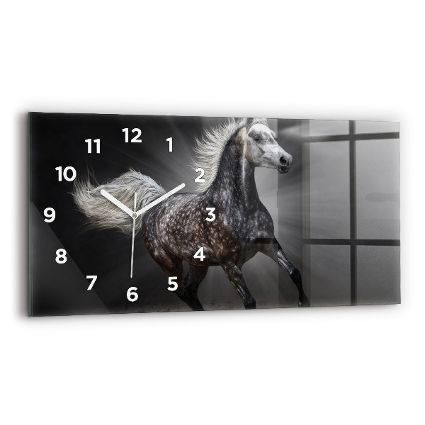 Horloge rectangulaire horizontale Cheval au galop