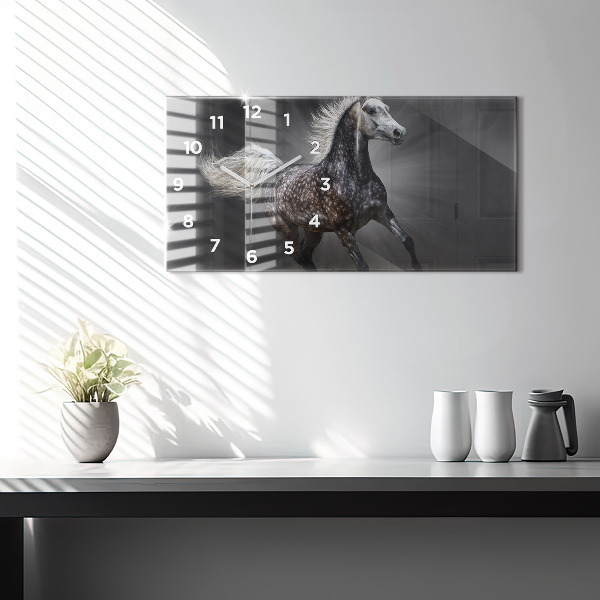 Horloge rectangulaire horizontale Cheval au galop