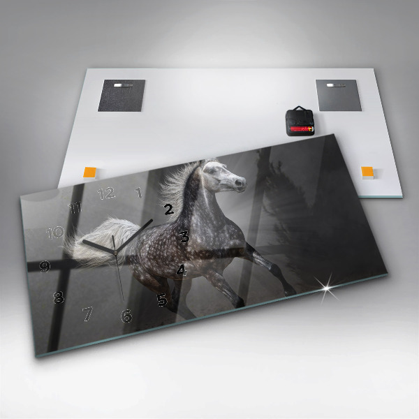 Horloge rectangulaire horizontale Cheval au galop