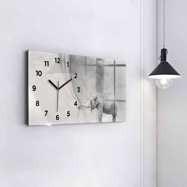Horloge rectangulaire horizontale Éléphant