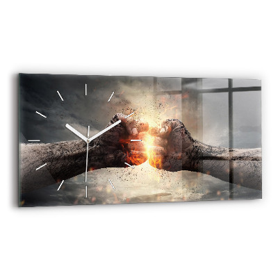 Horloge rectangulaire horizontale Force et puissance des poings