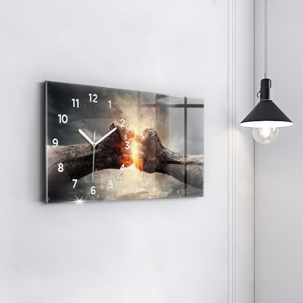 Horloge rectangulaire horizontale Force et puissance des poings