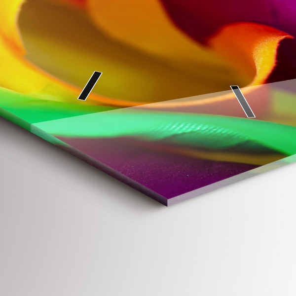 Horloge rectangulaire horizontale Rose arc-en-ciel