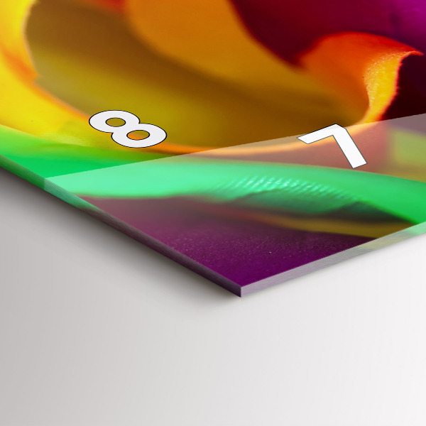 Horloge rectangulaire horizontale Rose arc-en-ciel