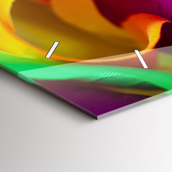 Horloge rectangulaire horizontale Rose arc-en-ciel