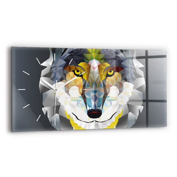 Horloge rectangulaire horizontale Tête de loup