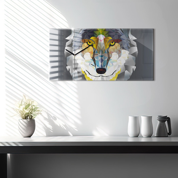 Horloge rectangulaire horizontale Tête de loup