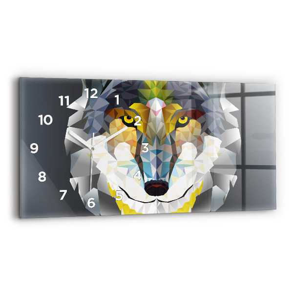 Horloge rectangulaire horizontale Tête de loup