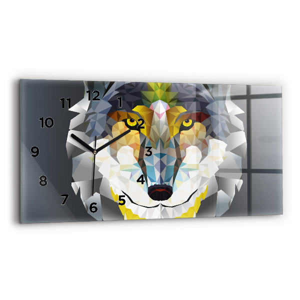 Horloge rectangulaire horizontale Tête de loup