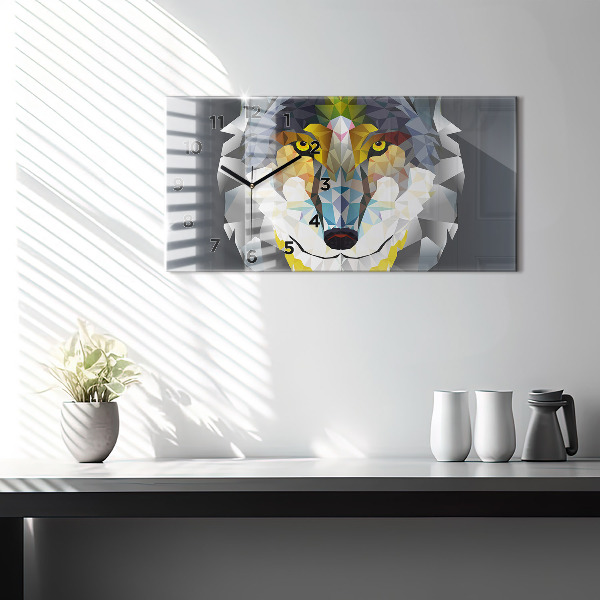Horloge rectangulaire horizontale Tête de loup