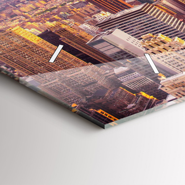 Horloge rectangulaire horizontale Coucher de soleil à New York