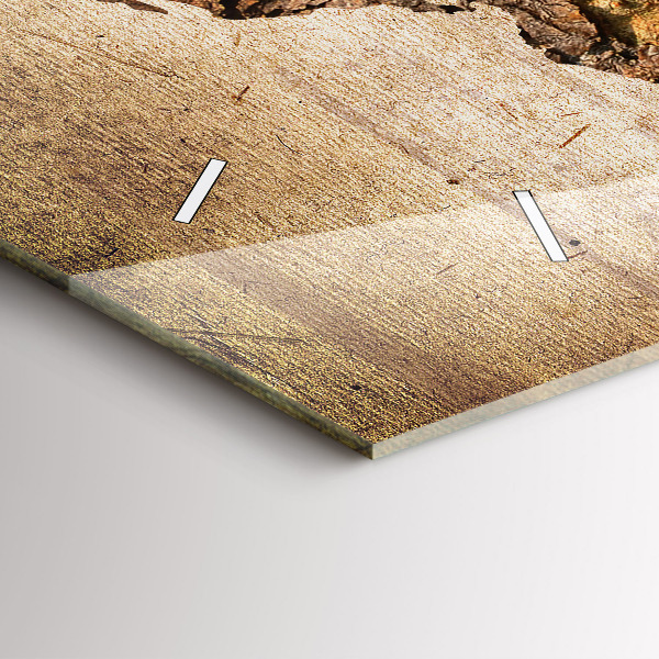 Horloge rectangulaire horizontale Carte du monde vintage