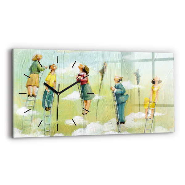 Horloge rectangulaire horizontale 'Les gens sur l''échelle'