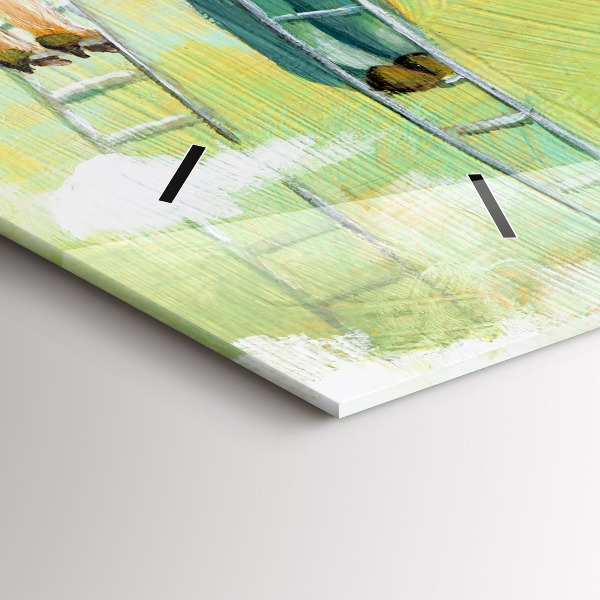 Horloge rectangulaire horizontale 'Les gens sur l''échelle'