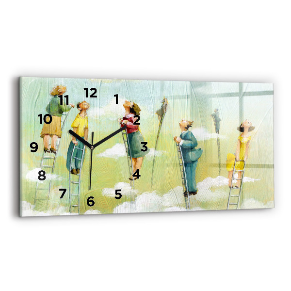 Horloge rectangulaire horizontale 'Les gens sur l''échelle'