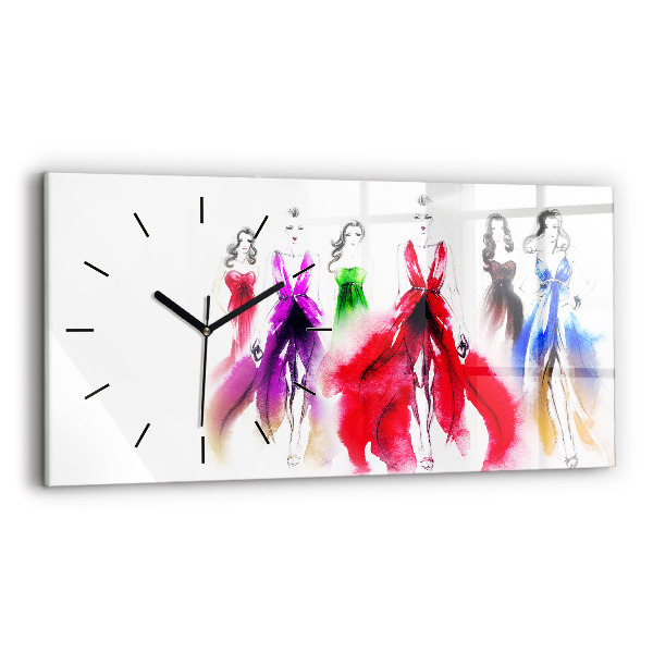 Horloge rectangulaire horizontale Femmes en robes colorées