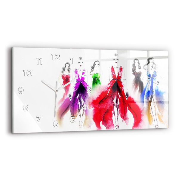 Horloge rectangulaire horizontale Femmes en robes colorées
