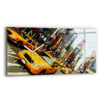 Horloge rectangulaire horizontale Les taxis de New York