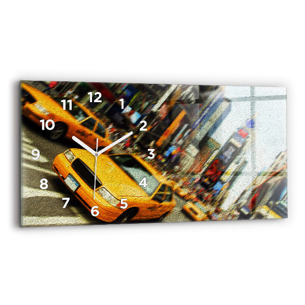 Horloge rectangulaire horizontale Les taxis de New York