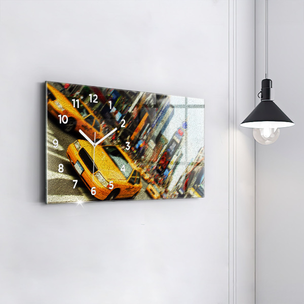 Horloge rectangulaire horizontale Les taxis de New York