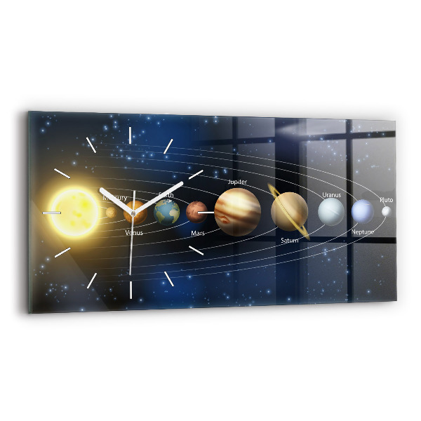 Horloge rectangulaire horizontale Système solaire