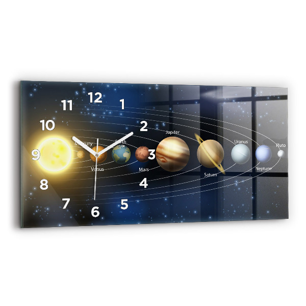 Horloge rectangulaire horizontale Système solaire
