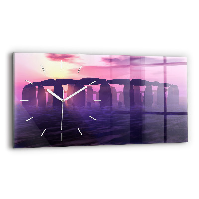 Horloge rectangulaire horizontale Coucher de soleil à Stonehenge