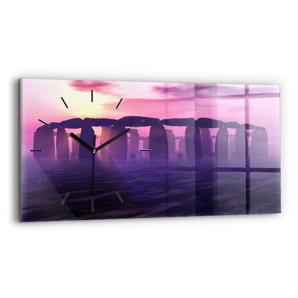 Horloge rectangulaire horizontale Coucher de soleil à Stonehenge
