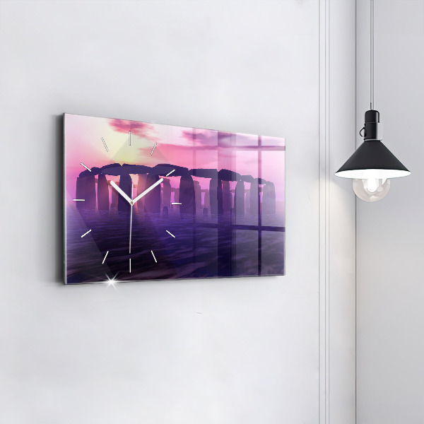 Horloge rectangulaire horizontale Coucher de soleil à Stonehenge