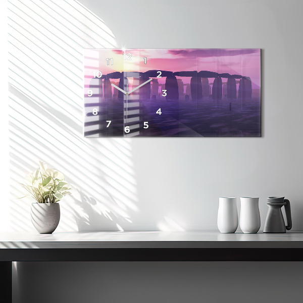 Horloge rectangulaire horizontale Coucher de soleil à Stonehenge