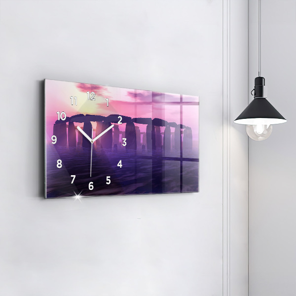 Horloge rectangulaire horizontale Coucher de soleil à Stonehenge